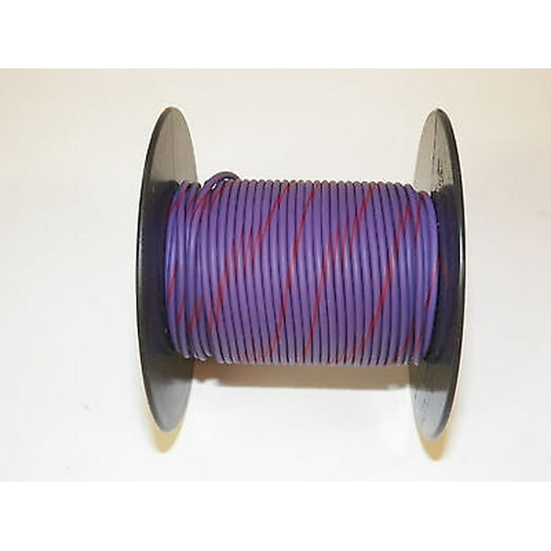 100 FOOT SPOOL 18 GAUGE GXL HI TEMP WIRE RED/VIOLET STRIPE AUTOMOTIVE FEET 100 FOOT SPOOL 18 GAUGE GXL HI TEMP WIRE RED/VIOLET STRIPE AUTOMOTIVE FEET